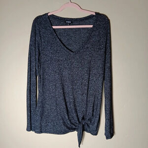 Express brand. Grey longsleeve shirt with a tied knot on the side. Size Meduim